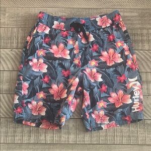 Hurley Hybrid Shorts Blue and Pink Floral Design